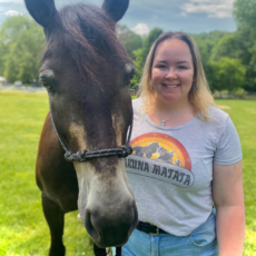 Becky Cobban is a PATH certified therapeutic riding instructor and qualified Social Worker working in the horse program at Green Chimneys.