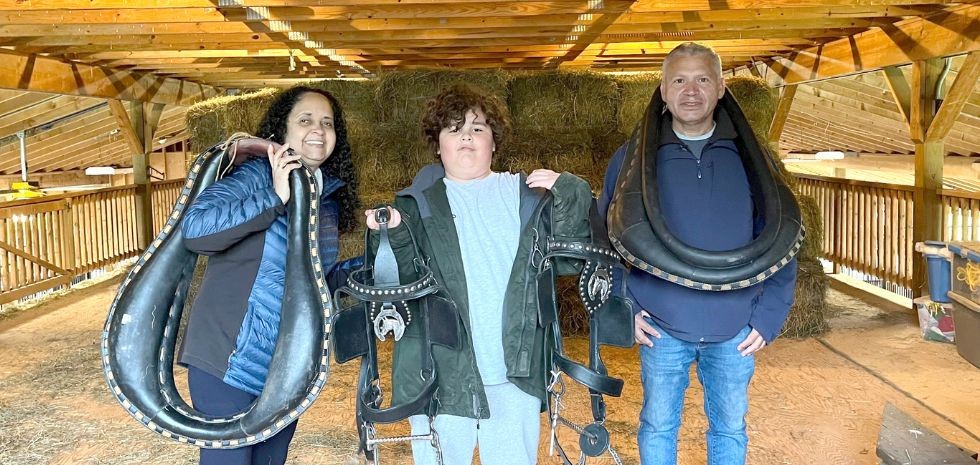 Luis parents participated in a family respite therapy session which included a tour of the farm.